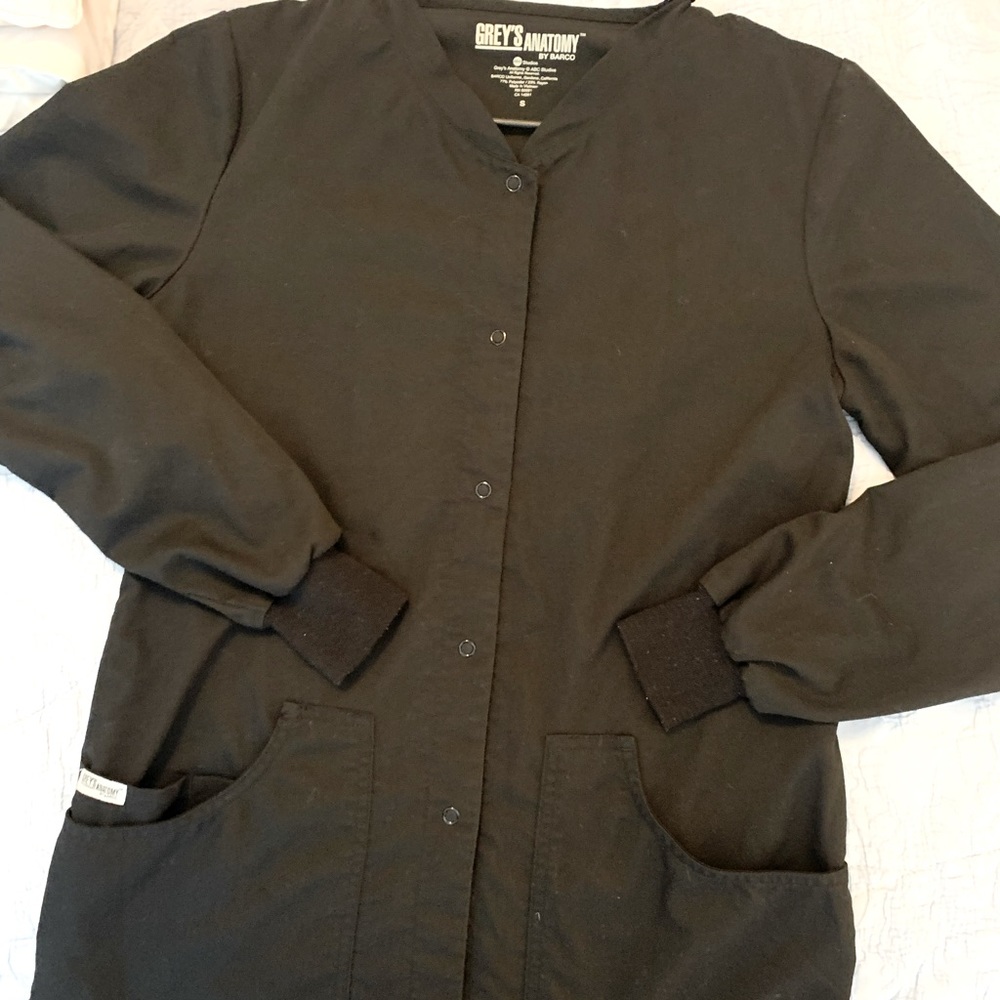 Greys anatomy black scrub jacket size small